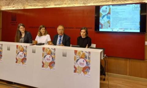 O Alcalde na rolda de prensa da IV Feira de Emprendedoras de Compostela 2022